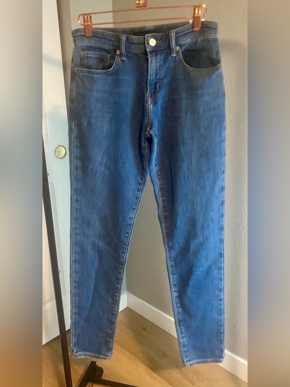 Uniqlo Blue High-Rise Straight Jeans 26/27 inch waist